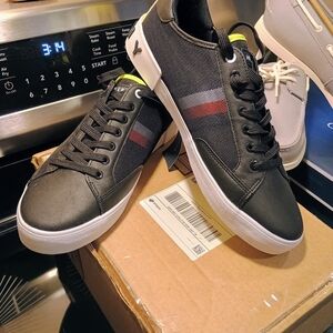 Tommy Hilfiger Black and Red Sneakers